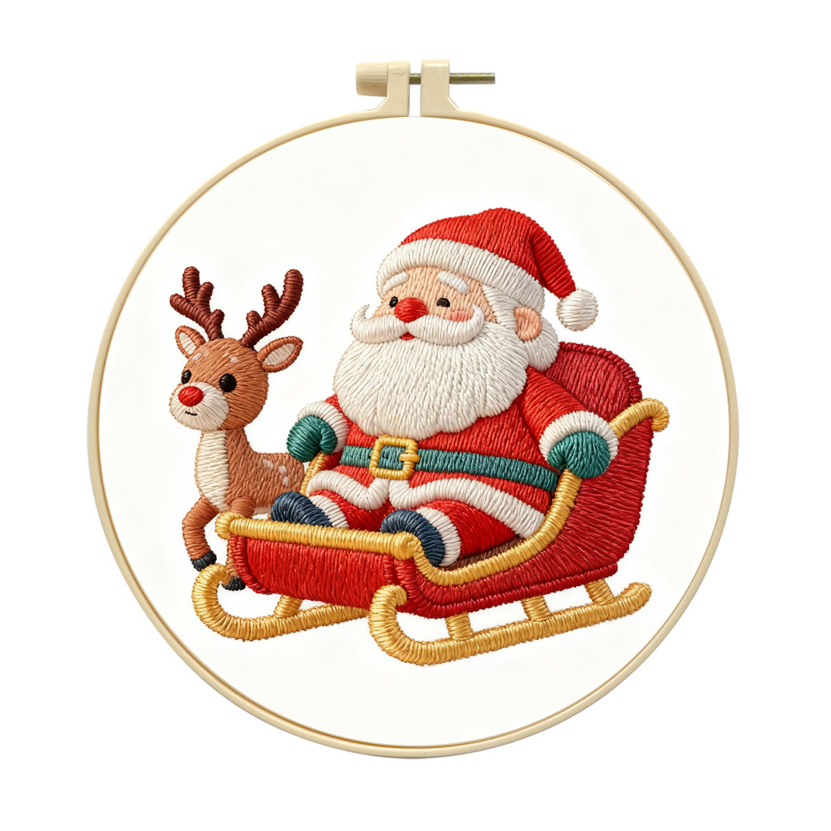 Nuevos productos transfronterizos de Navidad dedicados a Santa Claus y alces lindos bordados de dibujos animados paquetes de materiales hechos a mano diy