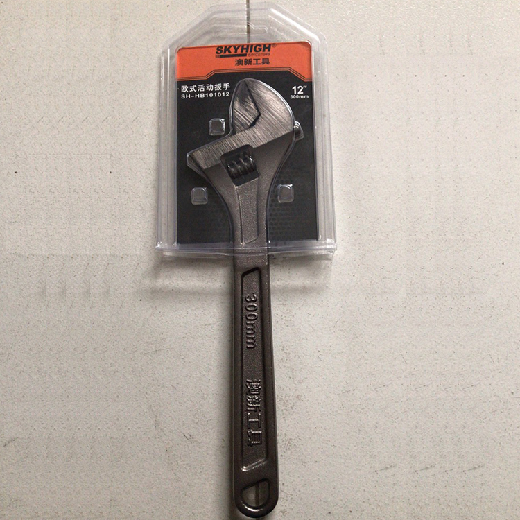 澳新奥新工具镀黑镍欧式活动扳手8寸10寸12寸活络扳手活扳手