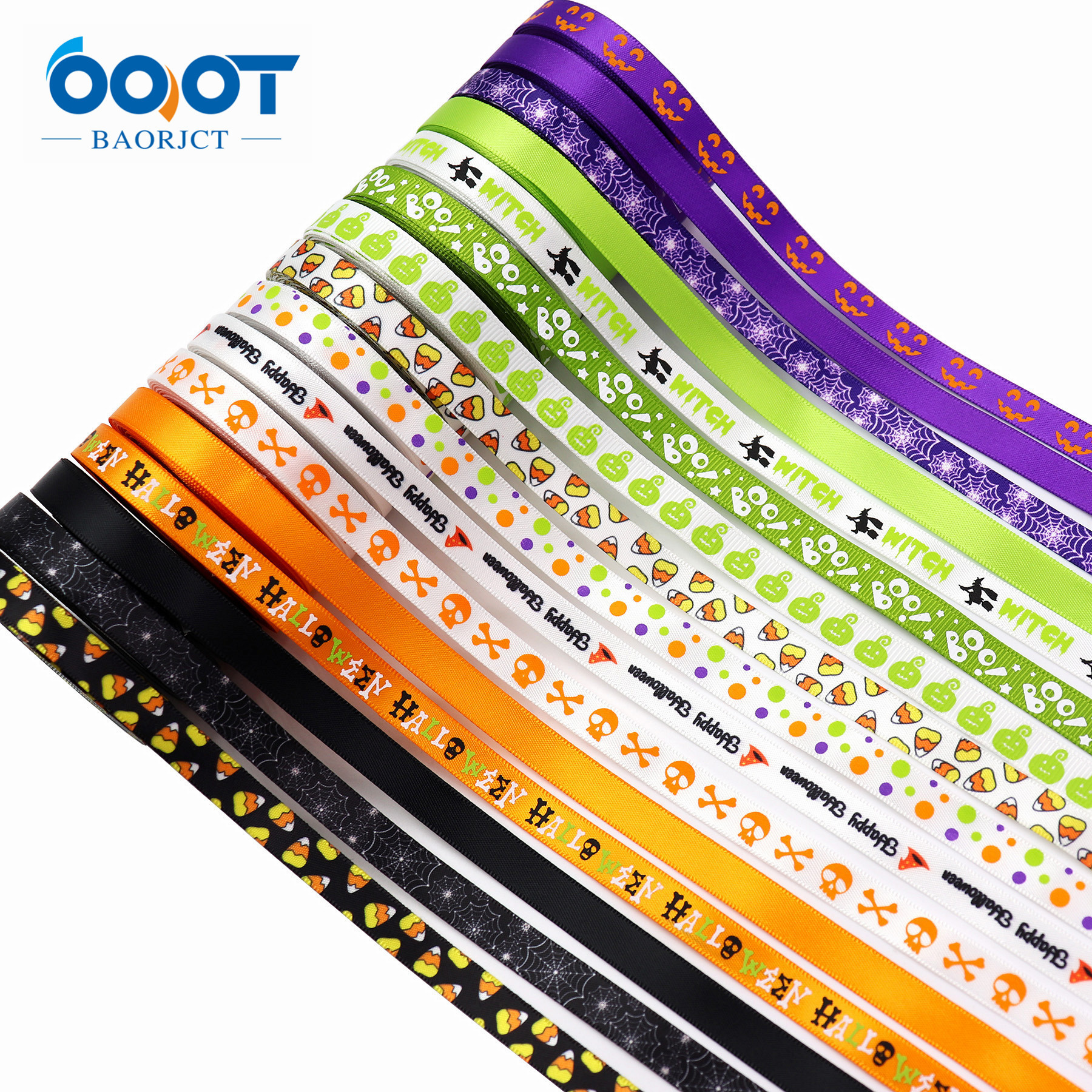 亚马逊新品万圣节丝带礼品装饰织带 节日手工DIY装饰缎带厂家定制