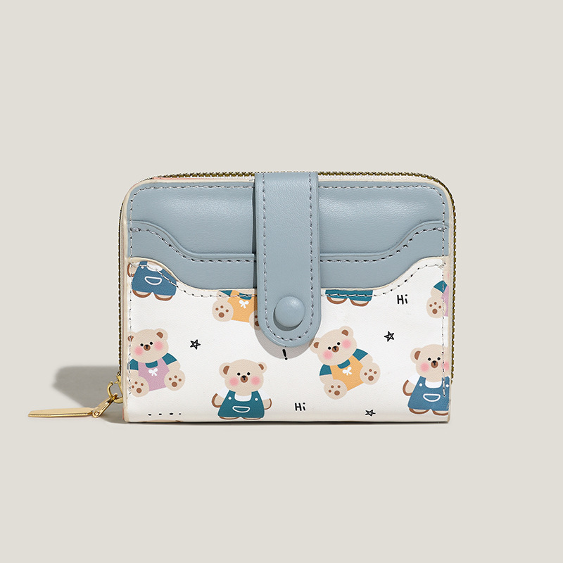 Simples y lindos gatitos de estilo japonés damas hebilla cambio de mano con bolso corto multifuncional para mujeres
