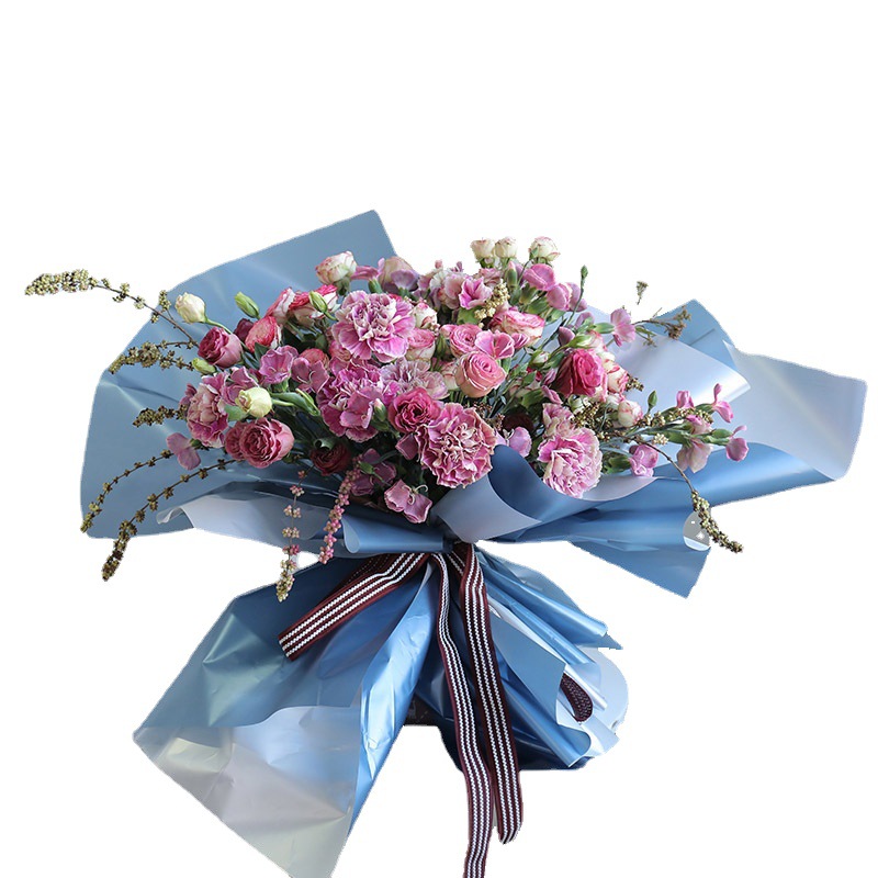 Papel de embalaje de flores brillantes de metal liziran papel de regalo de dos colores papel de embalaje de flores de papel de cartón al por mayor