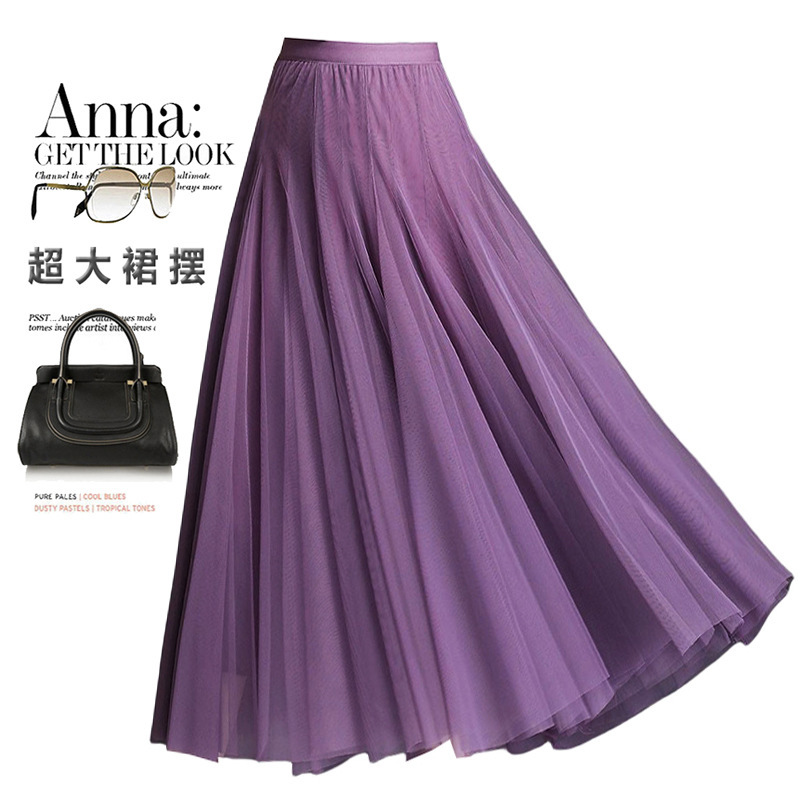 Cross-Border E-Commerce Manufacturer Wholesale! Double-Layer 720-Degree Oversized Skirt, Four-Season Gauze Skirt, A-Line Draped Fairy Skirt Cross-Border E-Commerce Manufacturer Wholesale! Double-Layer 720-Degree Oversized Skirt, Four-Season Gauze Skirt, A-Line Draped Fairy Skirt