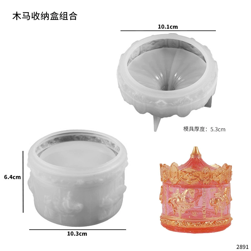 Silicone Storage Box Molds, Mirror-Effect Crystal Resin Shapes for Decorative 3D Boxes