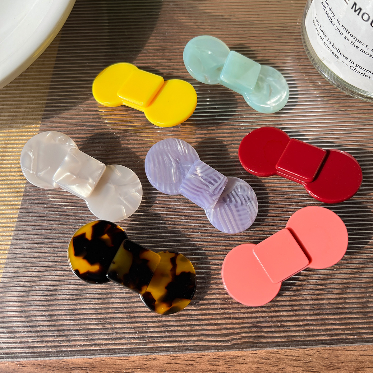 Aitong joyería dulce arco de mariposa joven clips de cabello de ácido acético refinado coreano nuevo clips de cabello rotos clips de cabello lateral