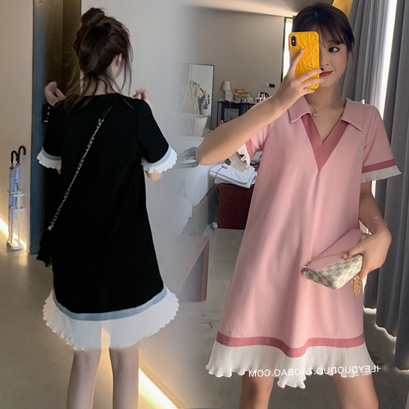 2021#韩版孕妇棉短袖T恤孕妇夏款时尚怀孕宽松上衣夏天裙子