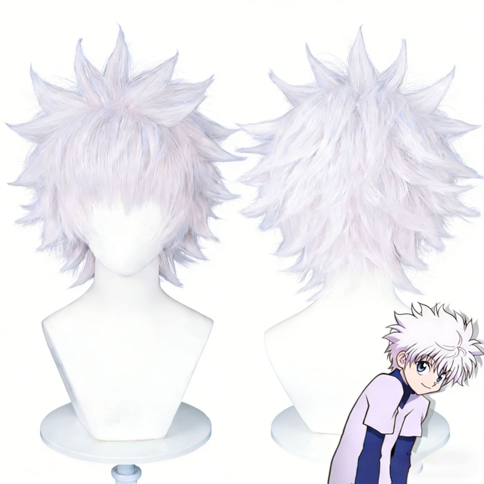 Silver-gray universal wig
