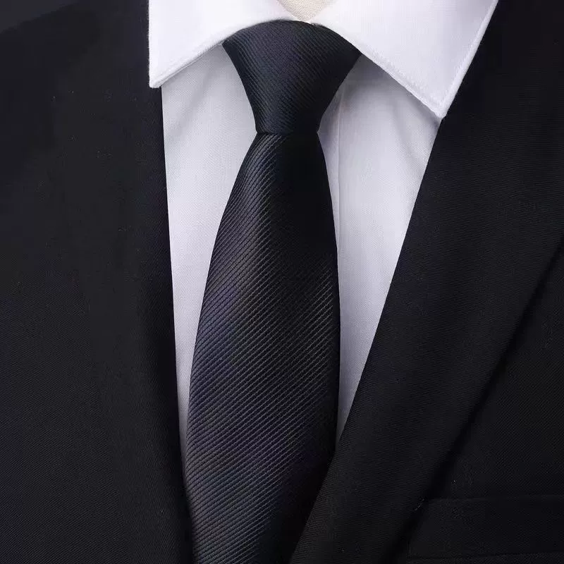 Tie with zipper, blue black classic suit jacket