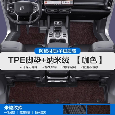 Door Sills | Modelə uyğun ayaqaltı - please-leave-a-message-or-note-the-model-year-when-placing-an-order-rice-grain-pattern-tpe-door-sill-mat-coffee-color-nano-velvet-tpe-trunk-mat