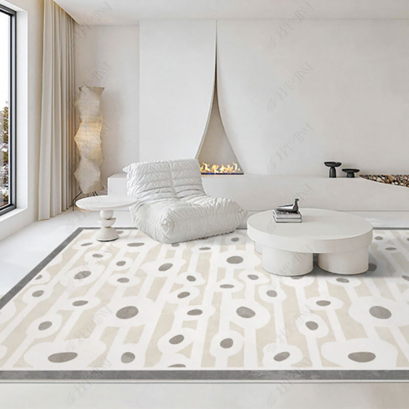Estilo crema simple absorbente sala de estar alfombra hogar suave antideslizante gran área manta completa dormitorio alfombra francesa