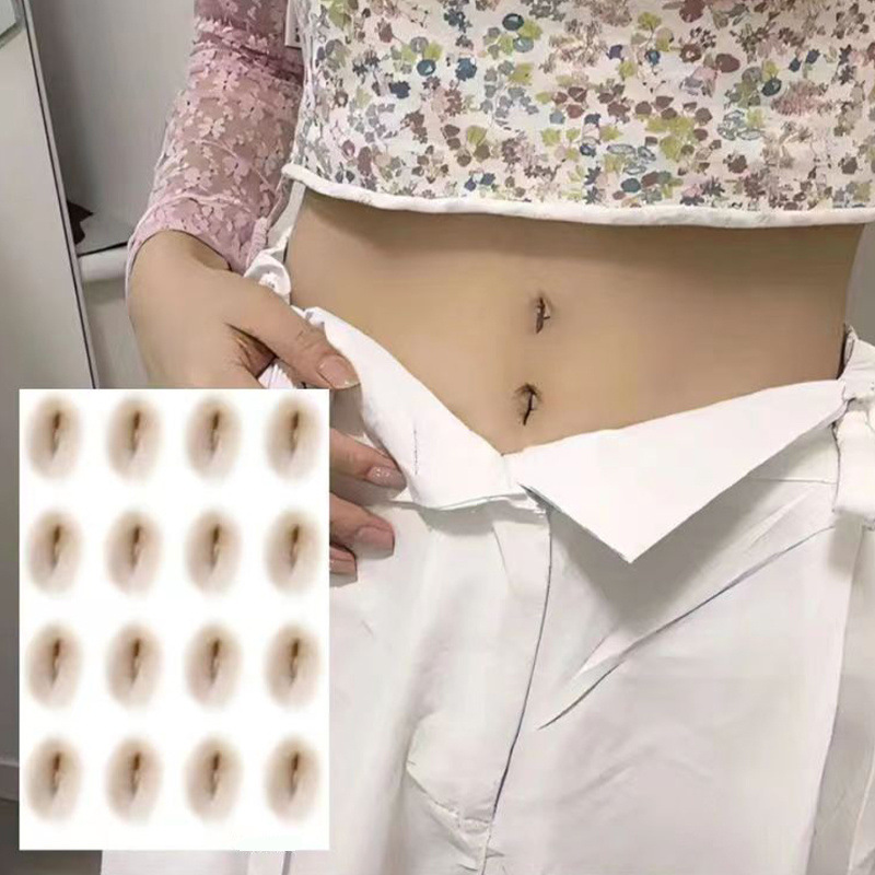 Navel Tattoo Sticker, Simulated Disposable Fake Navel, Photo-Taking Artifact for Women, Realistic Waterproof Sexy Student