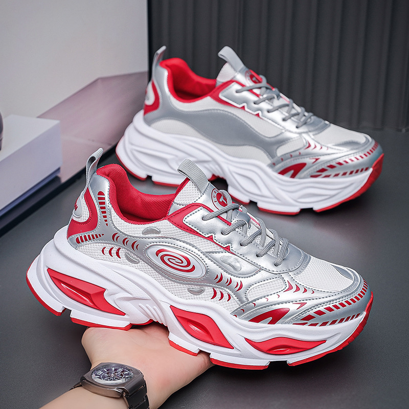 2026 Spring Thick-Soled Height-Increasing Shoes, Breathable, Fashionable, Casual Dad Shoes, Comfortable Trendy Men's Sneakers