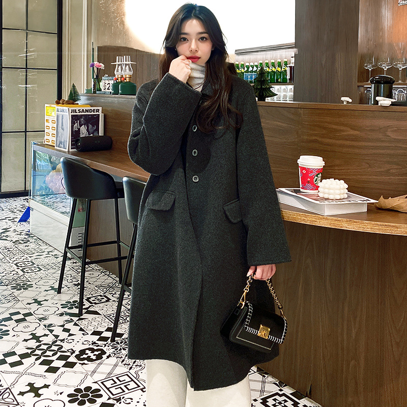 反季节清仓双面羊绒大衣女外套秋冬高级感中长呢子羊驼绒双面呢
