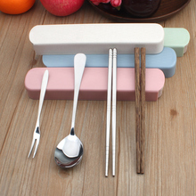 便携式不锈钢勺叉筷套装学生韩式创意可爱户外旅游便携餐具