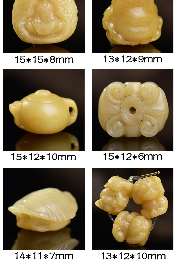 Natural Camel Bone Carving DIY Semi-Finished Waist Beads, Spacer Beads, Back Cloud Pendants, Buddhist Prayer Beads, Bracelet Accessories, and Jewelry