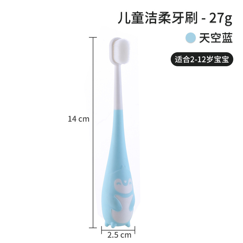 子供の柔らかい毛の歯ブラシ2-12歳の乳幼児の赤ちゃんの口は柔らかい毛の清潔な歯の子供の漫画のペンギンの歯ブラシを含んでいます。|undefined