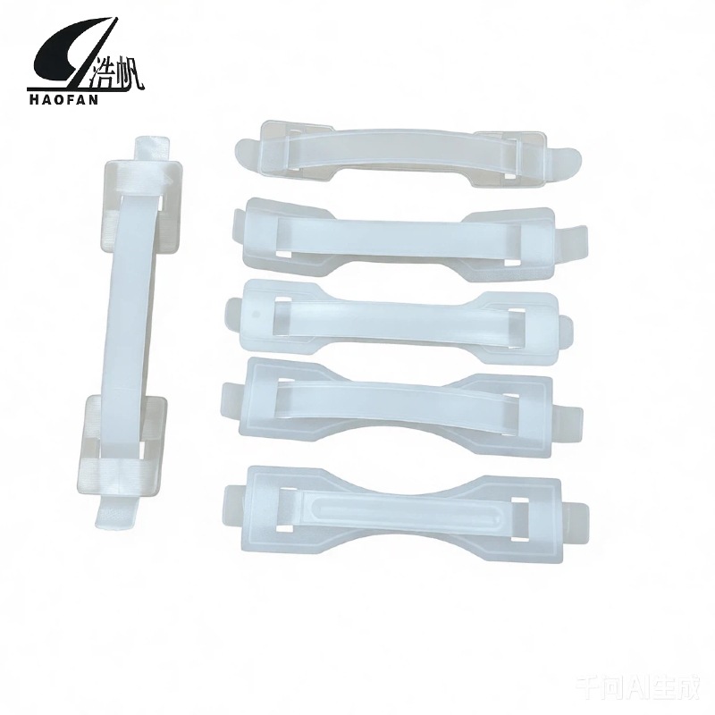 2023年新款彩盒包装手提扣雾面黑色手提把磨砂塑料拎手手把