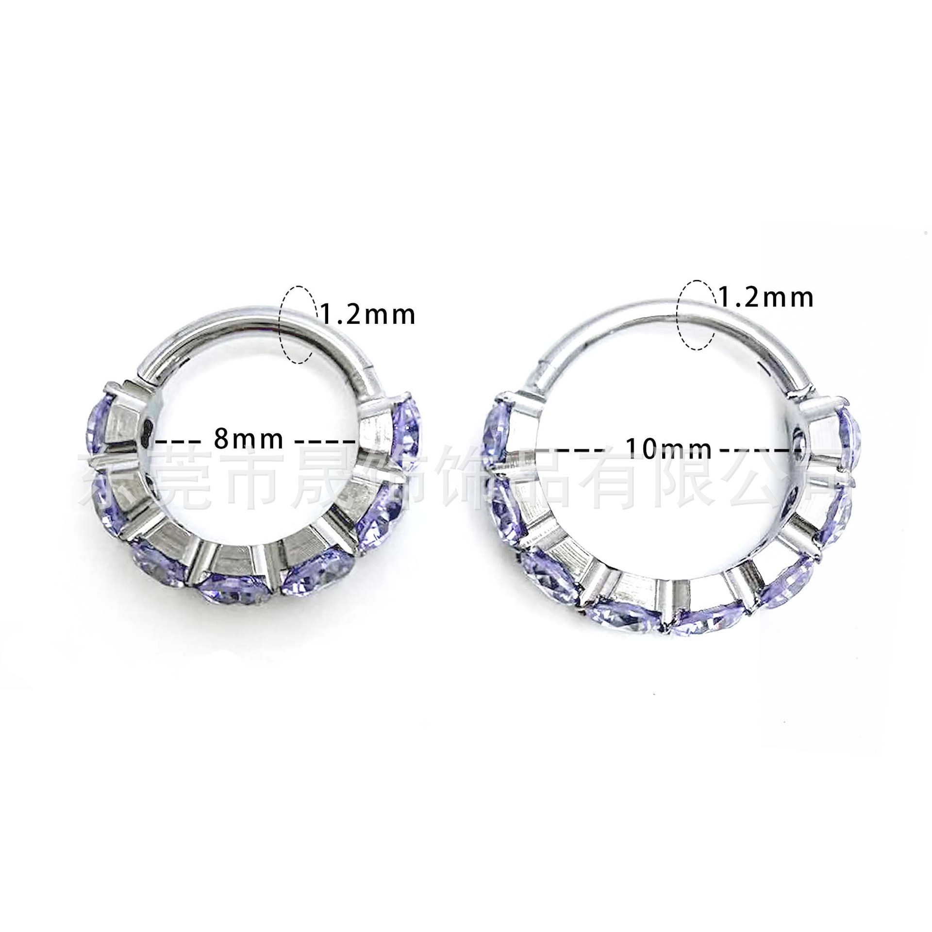 F136 Titanium Earring Set With Cubic Zirconia Nose Hoop 闭口 Ring G23 Implant Grade Titanium Lip Ring Septum 人体 Piercing Jewelry