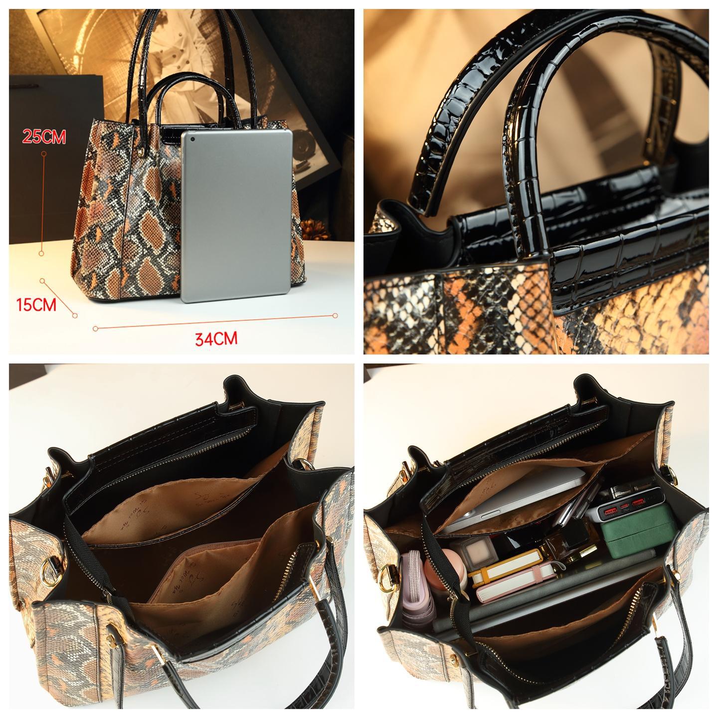 Túi tote da nữ cỡ lớn đeo vai chéo phong cách retro — vàng, màu đỏ tía, màu xanh đậm