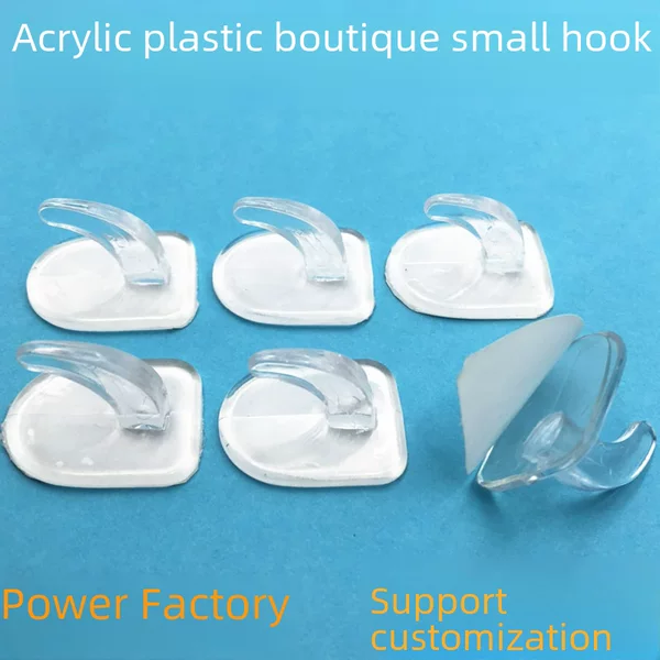 Traceless Acrylic Adhesive Transparent Hook Strong Plastic Adhesive Hook Bathroom Punch-free Adhesive Calf Horn Hook