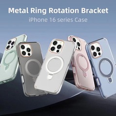 iPhone17に適した磁気ホルダー携帯電話ケース、トレンディな男性と女性のApple 16promax落下防止保護カバー