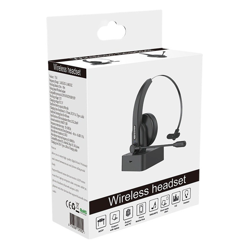 Transfronterizo nuevo auricular inalámbrico Bluetooth auriculares estéreo reducción de ruido servicio telefónico Oficina auriculares conductor de camión