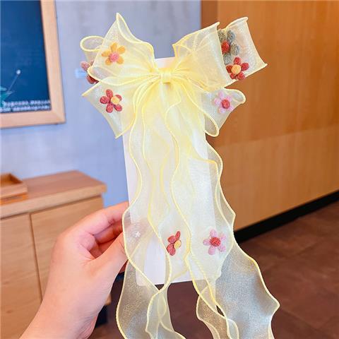 Arco de los niños cinta de malla horquilla 2023 hanfu clip de ropa de las niñas de hadas clip de accesorios para el cabello al por mayor