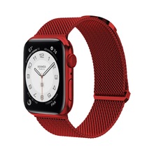 适用于apple watch苹果两节回环米兰尼斯手表带磁吸米兰钢带表带