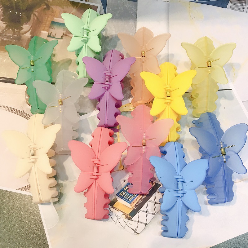 the republic of korea three-dimensional Ultra cents Scrub Jelly color butterfly Grip Shark girl Rubber paint butterfly Hairpin Headdress