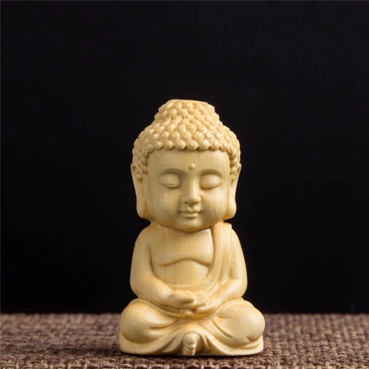 2pcs Boxwood Sculpture Tathagata Guanyin  Buddhism Pendant accessories necklace bracelets DIY car keychain pendant 4cm*2cm