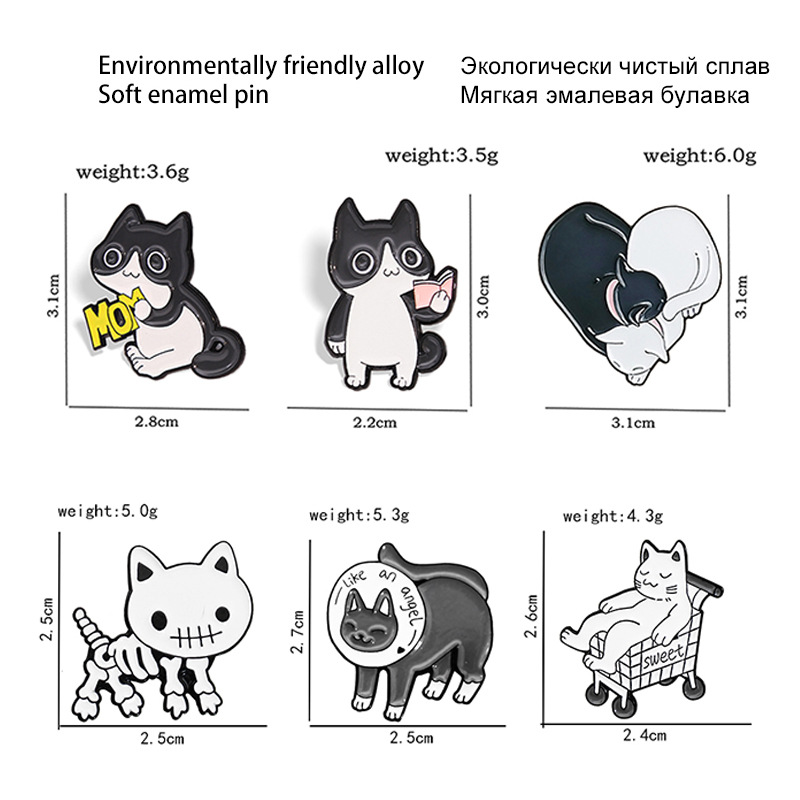 7g Weight Cartoon Style Pin Cat Alloy Unisex Brooches