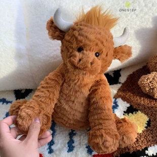 Мягкая игрушка волнистый хайленд корова сверхмягкая