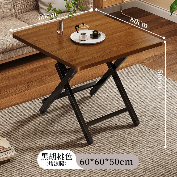Black walnut [60*60*50] h type-black painted legs