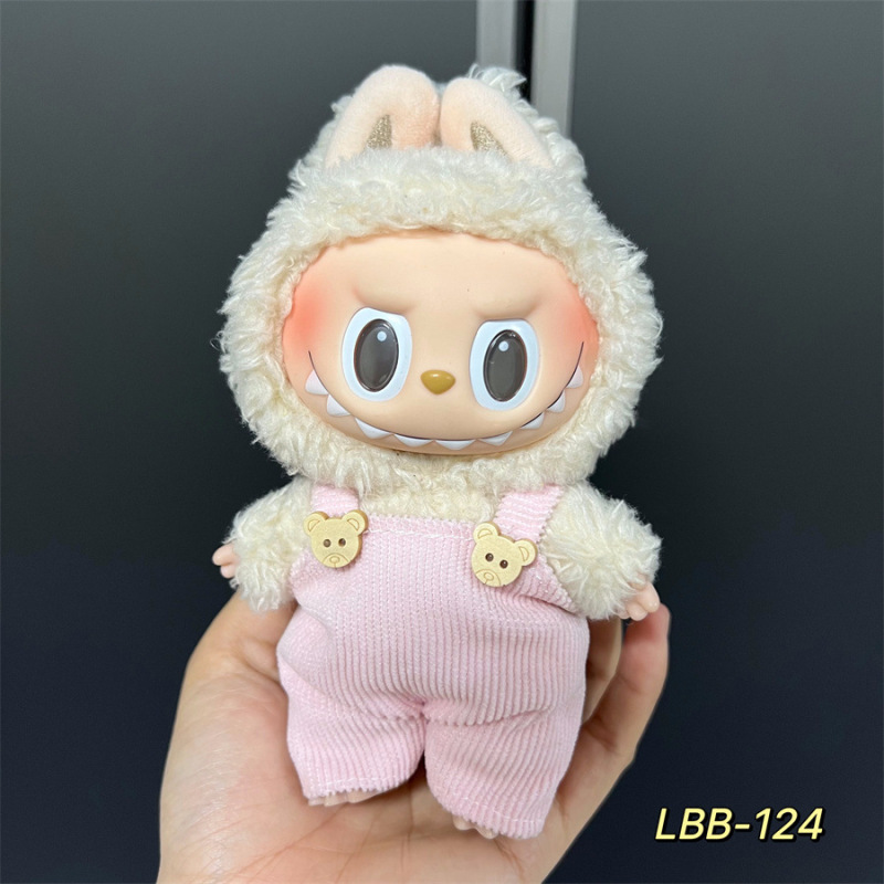 Labubu 着用可能なベビー服ビニールラブブ 17 センチメートル人形かわいいドレスアップカジュアルスーツスカートぬいぐるみ服|undefined