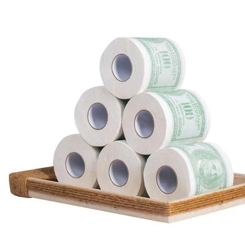Printed roll paper US dollar printed paper banknote toilet paper personalized creative household toilet paper roll color napkin