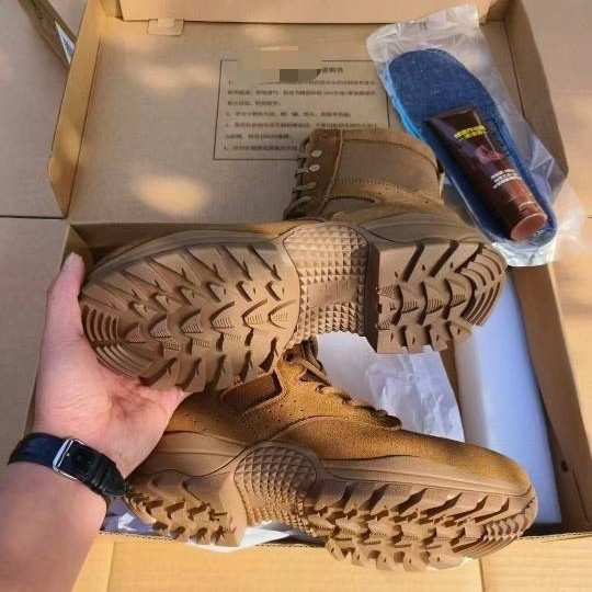 新款棕色3514正版作战训靴高帮棕色防水训练靴防穿刺耐磨户外靴男