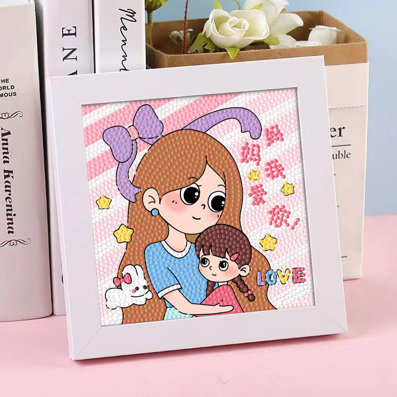 Diamante infantil DIY hecha a mano con material de marco paquete de dibujos animados Sanliou pegatinas de diamante regalo al por mayor pinturas de mampostería