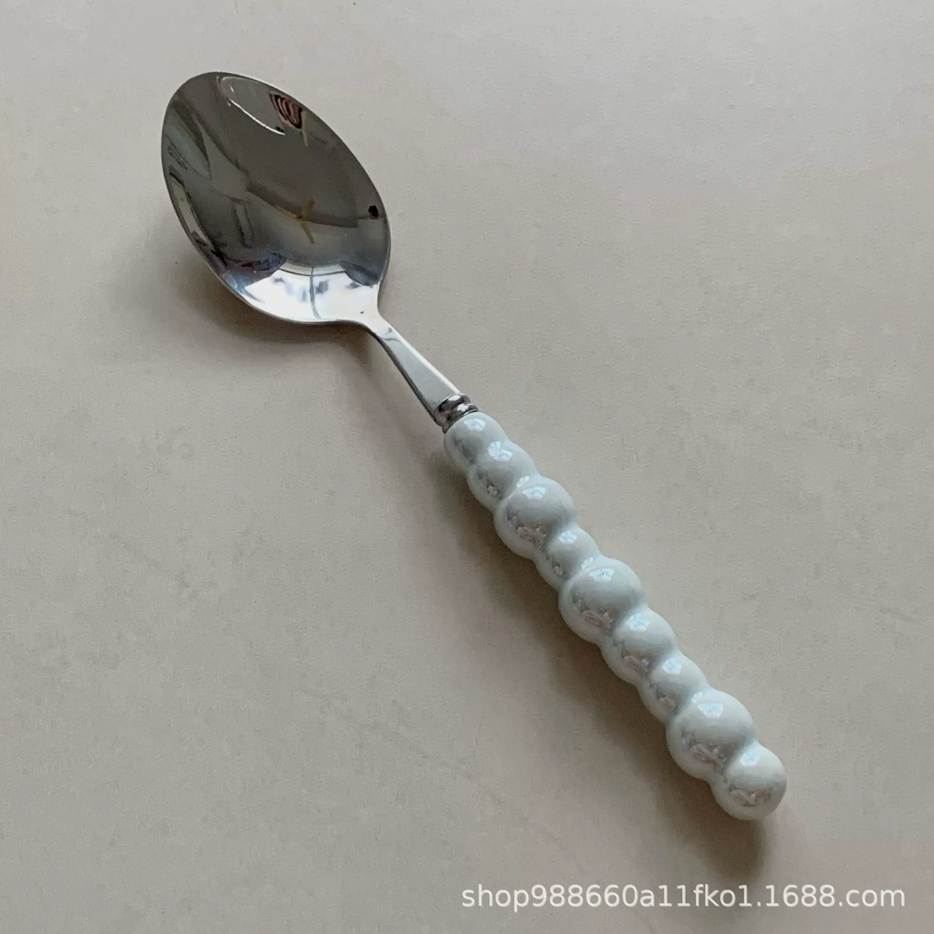 Ceramic tableware pearl stainless steel, set, spoon, fork, light luxury style, home decor