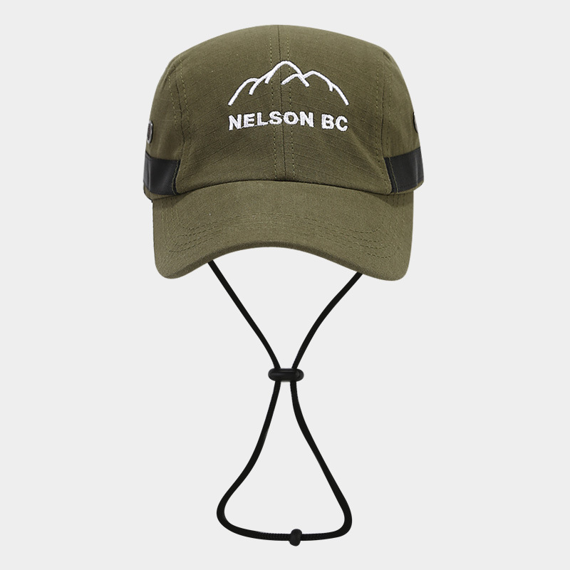 Gorra de béisbol de secado rápido con bordado de letras de montaña, nueva moda 2025, transpirable con correa cortavientos, para mujer y hombre, ideal para ciclismo.