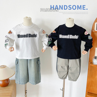 Nausicaa of the Valley of the Wind 2025 Autumn New Children's Korean Style Trendy Cool Printed T-Shirt for Boys Versatile and Stylish Base Shirt