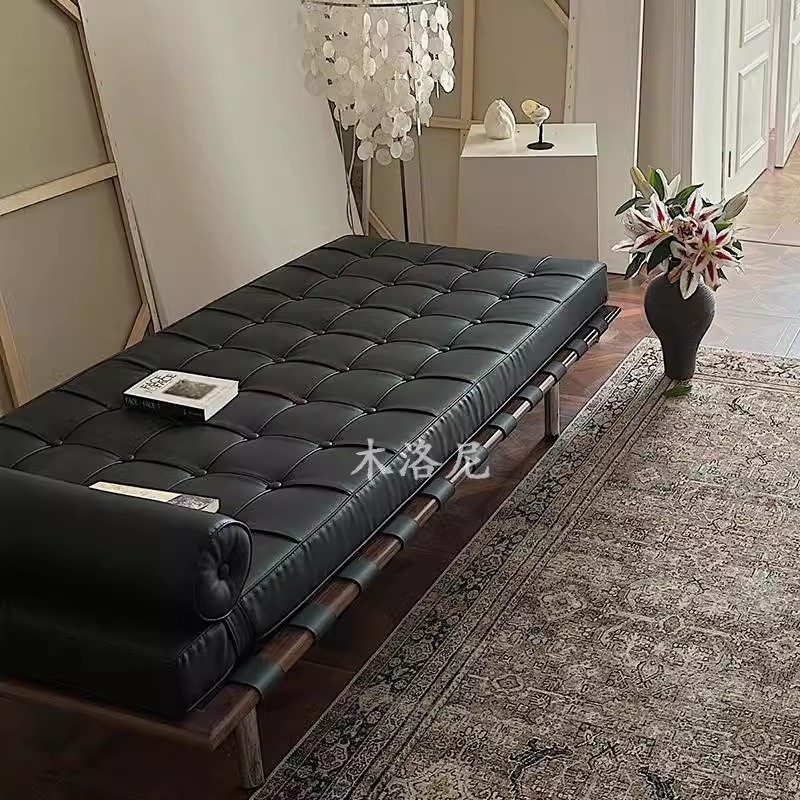 Sofá cama de Barcelona pequeño tipo de casa moderna simple sillón de almuerzo sala modelo de mobiliario doble uso asiento individual