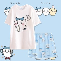 ちいかわパジャマ夏綿ラウンドネック半袖ズボンルーズ漫画ちいかわホーム服
