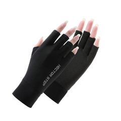 Driving sun protection gloves women's ice silk summer fitness cycling gloves half-finger electric car thin fingerless manicure gloves