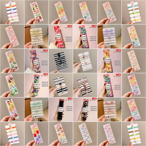 Hair tie for girls, selected best-selling hot trendy high elasticity colorful rubber band craft hair tie from Yiwu
