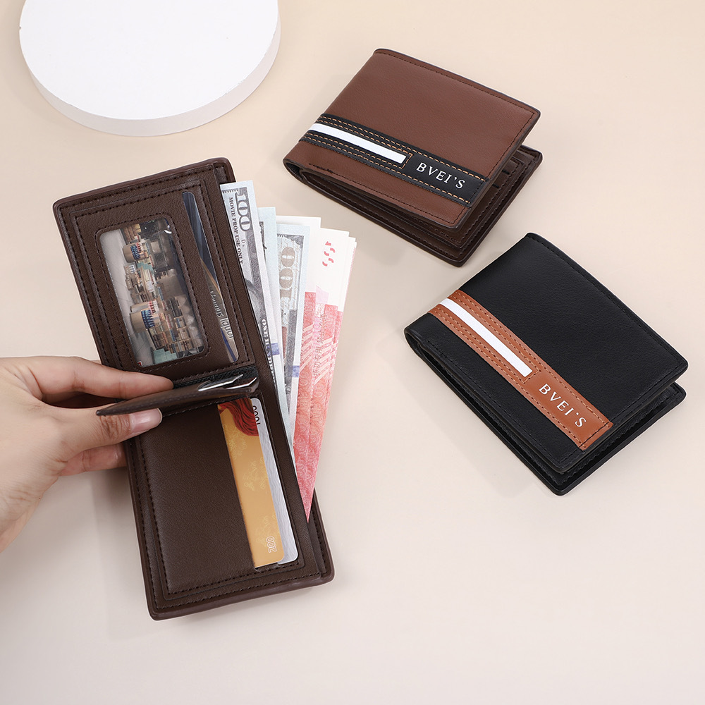 Cross-Border New Men's Wallet Large Capacity Multi-Card Slot Foreign Trade Hot-Selling Amazon Popular Men's Wallet Hinge Wallet