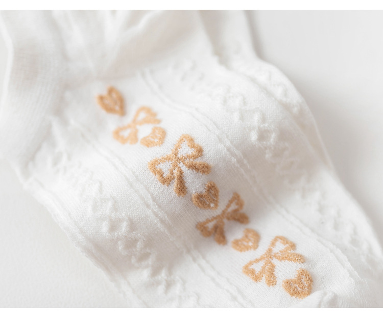 Korean Heart Bow Socks Breathable Cotton Socks display picture 2