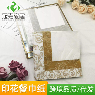 Two-color European-style lace color printed napkin hotel wedding party folding paper towel mouth cloth disposable paper towel