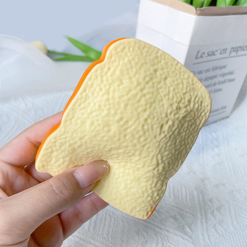 Yiwu wholesale cross-border new and unique flour toast TPR squeeze fun promotional goods student stress relief and venting toys