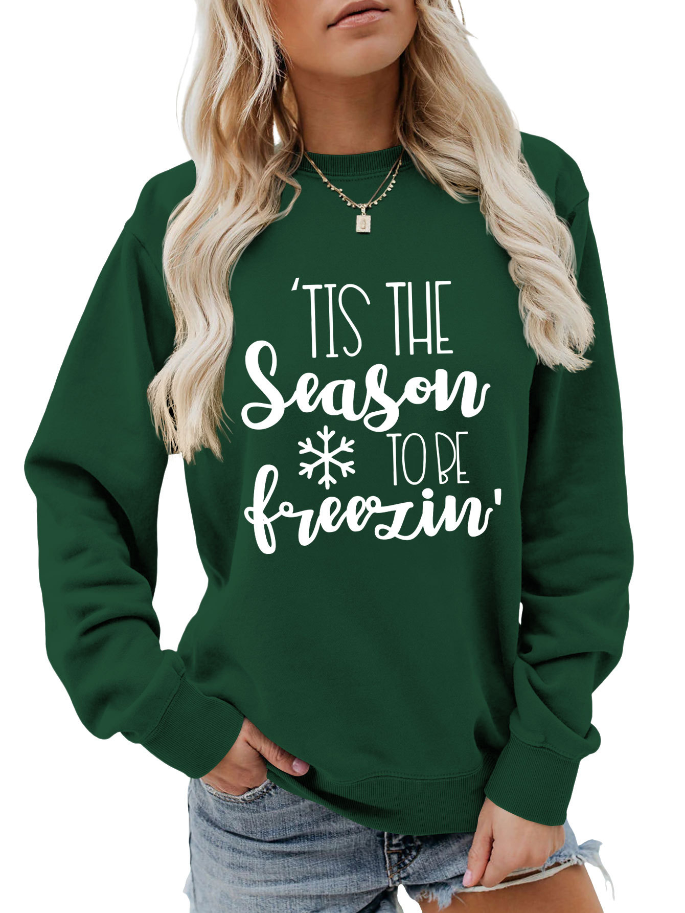Női pulóver tis the season karácsonyi stílus_voghion.com