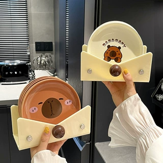 陶瓷垃圾渣盘吐骨碟套装家用小平碟小吃碟甜品点心碟轻奢风高级感
