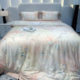 High-end cotton Tencel bed cover four-piece set 60 light luxury high-end floral printing silky naked sleeping bedding
